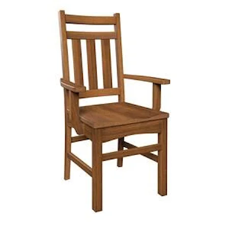 Customizable Solid Wood Dining Arm Chair